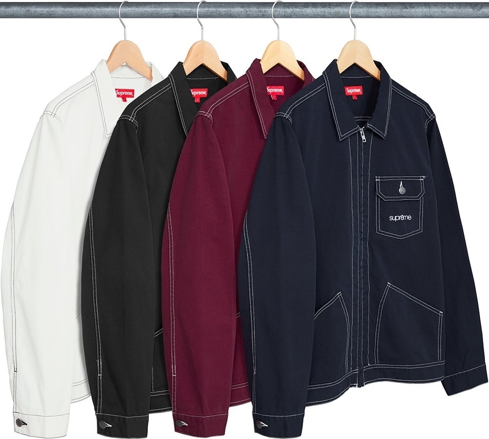 Contrast Stitch Work Jacket